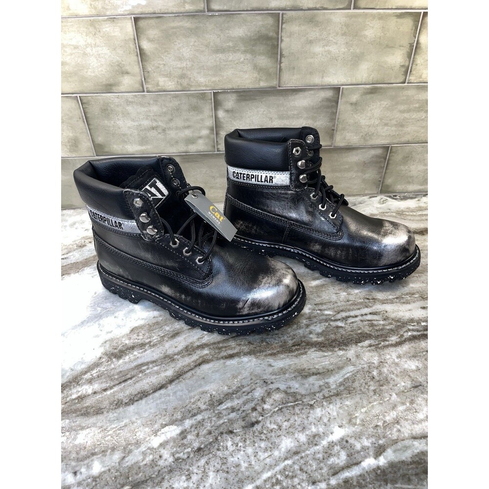 Women's Caterpillar Boot Colorado Silver Alias Black Leather P307009 Size 10 NIB